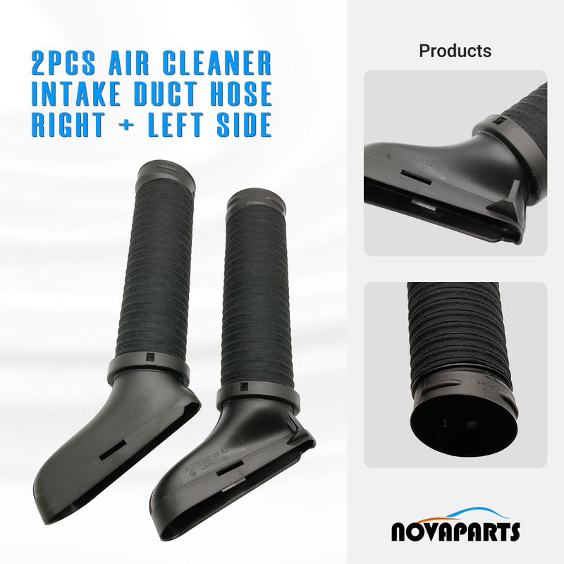 NOVAPARTS 2PCS Air Cleaner Intake Duct Hose Right + Left Side 2720902982 2720902882 for 2010 2011 2012 Mercedes GLK350 Base 4Matic 3.5L - Image 2